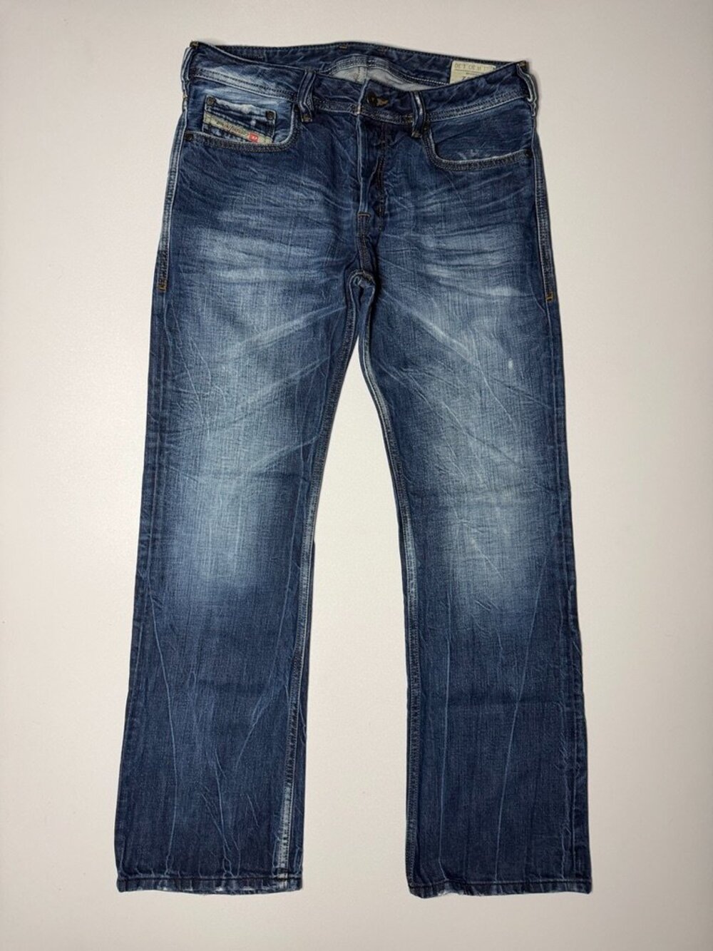 Diesel Zatiny Jeans Mens 30x30 Blue Stone Wash 008SS Bootcut Distressed